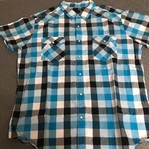 J. Ferrar plaid pearl snap.